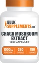 BulkSupplements.com Chaga Estratto di funghi - Estratto di Chaga, Chaga Mushrooms - Vegan & Gluten Free, 2 capsule per porzione (1000mg), 360 Count (Pack of 1)
