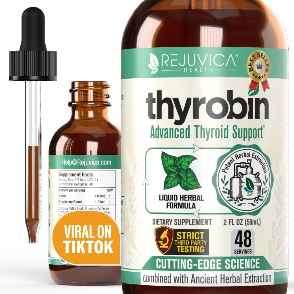 Thyrobin - Advanced Thyroid Support - Liquid Delivery for Better Absorpsi - Iodin, Stinging Nettle, Kelp, Astralus, Ashwagandha & More!