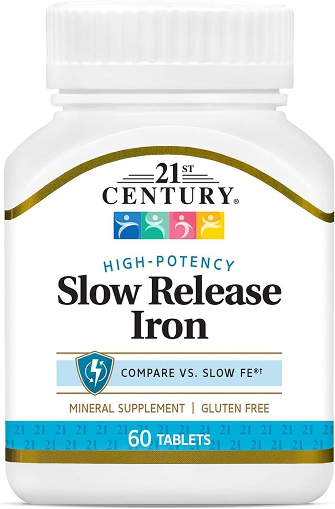 21st Century Slow Release Iron Tablets 60 ea (Pack of 12) - Packaging May Vary