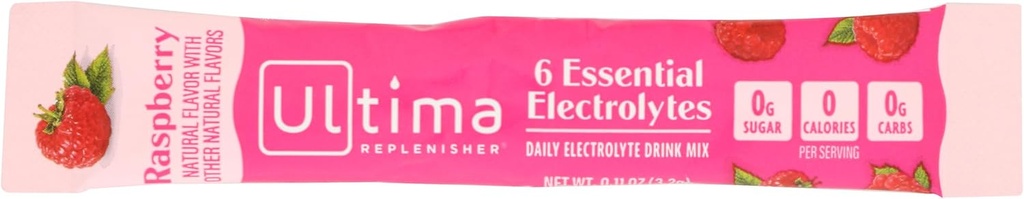 Ultima Replenisher Raspberry Electrolyte Bere Mix Singolo, 0.11 OZ