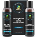 XIKEZAN Beard Wash & Beard Conditioner Natural Softener Set w/Argan & Jojoba Oils Smooths & Strengthens Christmas Stocking Stuffers Father Day Gifts for Men Him Dad Boyfriend Husband