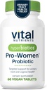 Hyperbiotics Vital Nutrients Pro Women Probiotics for Women | PH 밸런스에 대한 질의 프로바이오틱스 | 질의 건강과 우린 태아 건강에 대한 구강 프로바이오틱 | 6 대상 균주 | 60 Vegan Tablet