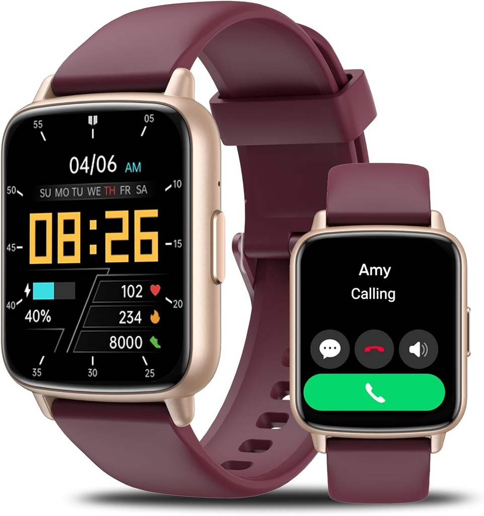 Smart Watch for Men Women -46mm HD AI Voice Associate Smar twatch (Answer/Make calls),心率跟踪,睡眠监视器,健身追踪器,为Android iPhone Samsung 兼容IP68智能监视器