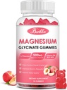 Magnesium Glycinate Gummies - Suikervrij, Magnesium Complex Kaliumsupplement met Kalium, VitamineD, B6 voor Kalmte, Slaap & Stress Relief voor Volwassenen - 60 Peach Gummies