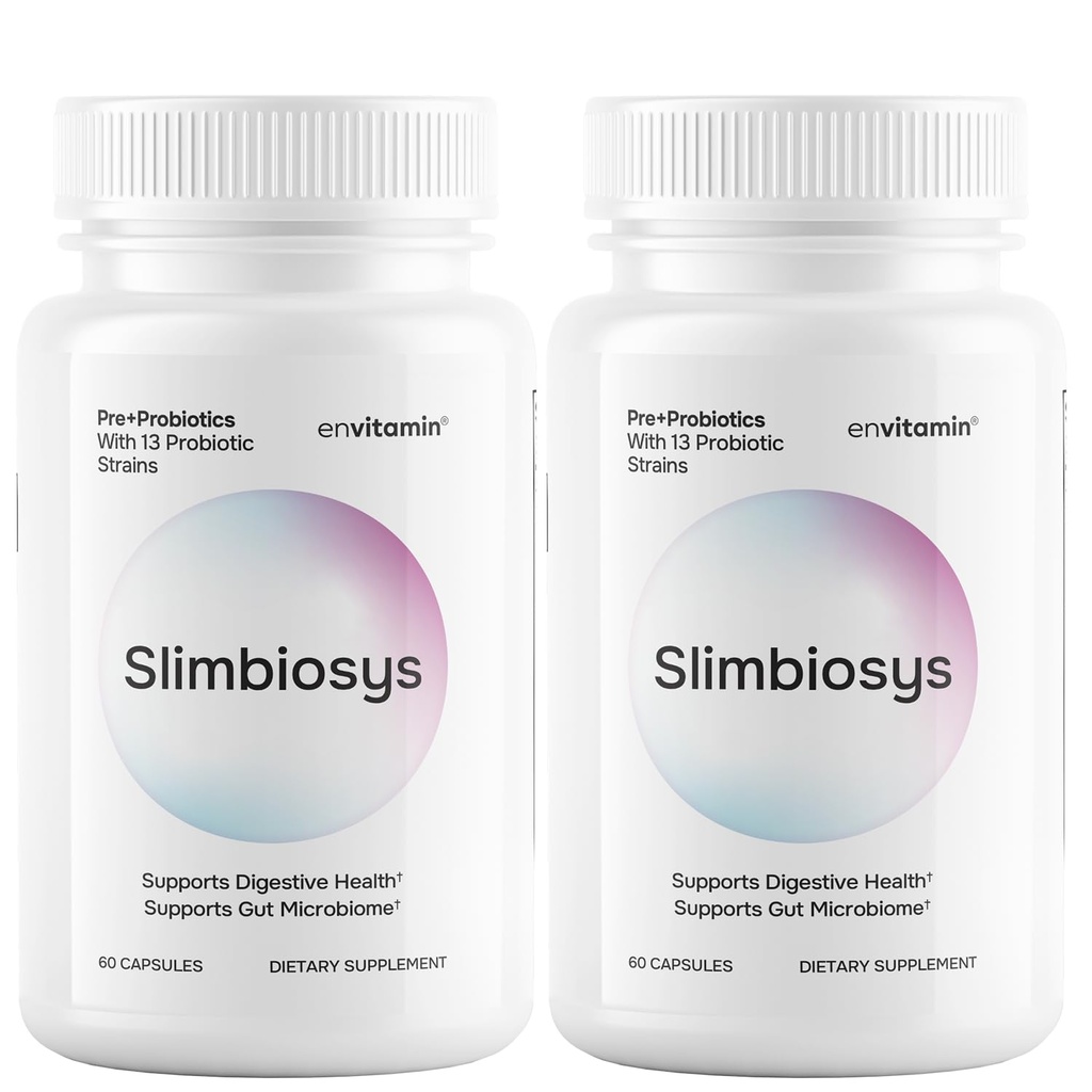 envitamin Slimbiosys Ultra Probiotic Capsule - Pre & Probiotics for Women & Men - Support Your Microbiome (2 Pack, Slimbiosys)