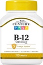 21st Century B-12 500 mcg Tablets, 110-Count (Pack of 2)