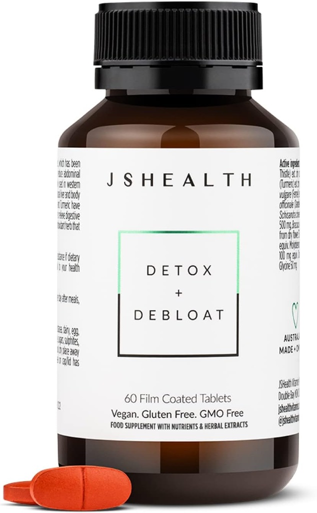 JSHealth Vitamin Bloating Bundle - termasuk Detox + Debloat Liver Health Formula & Metabolisme + Natural Energy Support