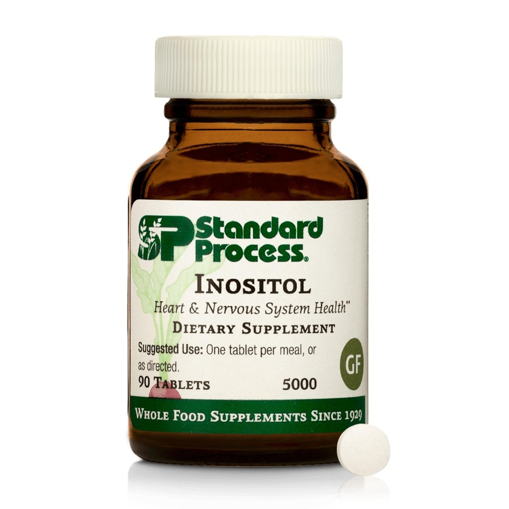 Standard Process Inositol - Supports Nervous System, Lipid Metabolism & Cardiovascular Health - Vegetarian, Gluten-Free, Non-Dairy & Non-Soy - 90 Tablets