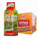 Vitamin Energy Immune+ Extra Strength Energy Shot Fruit Punch 48 Pack, 260mg Natural Caffeine, B-Vitamins, Citicoline, Green Tea, Immunity & Focus Support, Zero Sugar, Gluten-Free 1,93 fl oz