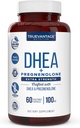 DHEA 100mg Suplemen dengan Pregnenolone 60mg-Support Hormone Saldo, Lean Muscle Mass, Energy, Mood, Sleep, and Heally Aging in Men and Women-Vegetable Capsules