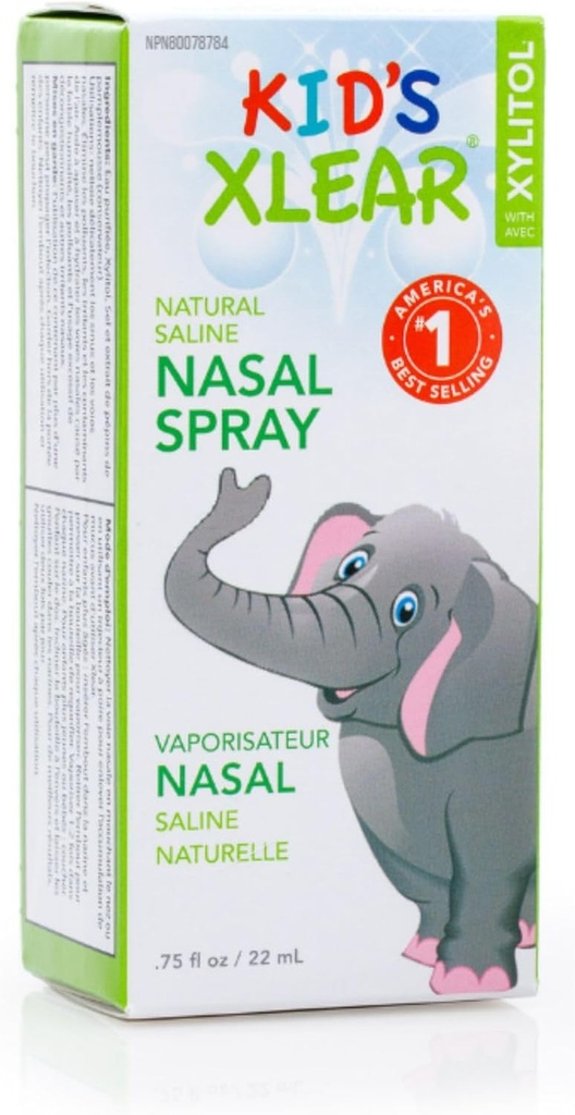 Xlear Natural Xylitol Saline Nasal Spray for Kids - Daily Decongestant, Nose Moisturizer, 0,75 fl oz (Pack of 1)