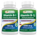 Best Naturals Vitamin B1 as Thiamine Mononitrate 100 mg & Vitamin B12 6000 mcg