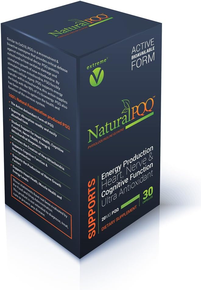 NaturalPQQ - Cellular Energy for The Active Lifestyle - 20mg PQQ, Mitochondrial Biogenesis