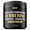 Berberine Supplement. Added Turmeric Curcumin, Green Tea & More - Support Heart Health, Body Management & Immune System - 90 Capsules for 3 Month Supply