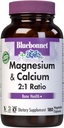 Bluebonnet Nutrition Magnesium & Calcium 2:1 Ratio, Bone Health *, Non-GMO, Vegan, Kosher Certified, Gluten-Free, Soy-Free, Dairy-Free, 180 Vegetabiliska kapslar, 60 portioner