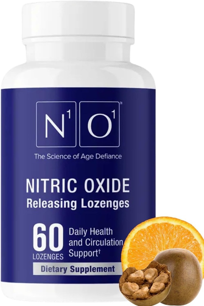 N1O1 Nitric Oxid Lozenges - 60 greve - Nitric Oxid Supplement for hjertehelse, sirkulasjon, energi, blodflyt, oksygen, Sunt blodtrykk, kardiovaskulær støtte for menn og kvinner