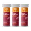 טבליות אנרגיה מרהיבות של Grass Effer Effervescent Energy Tablets: Greens + Green Tea Caffeine, Water Flavoring Tablet with Antioxidants, Nootropics Support, Tropical, 10 Count (Pack of 3)