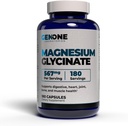GenOne Magnesium Glycinát Kapsle - Zvýšená absorpce pro kostní a duševní podporu - Gentle on Stomach 567mg per Serving - 180 Počet