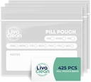 LivaClean 425 Pack Opgewaardeerde Dikte pil zakjes voor reizen - Pill Bags, Medicine Bag for Traveling