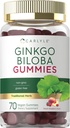 Carlyle Ginkgo Biloba 300mg | 70 Gummies | 45:1 Leaf özü / Peach Raspberry Flavor ilə | Vegan, Non-GMO, Gluten Pulsuz