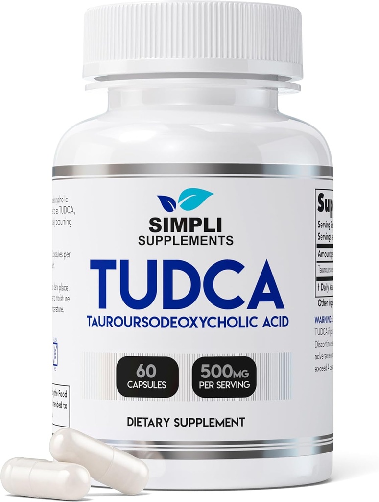 TUDCA 500mg per portion | 60 kapslar (30 dagars leverans) | Tauroursodeoxykolsyra för din lever | Kraftfull Tudca Supplement