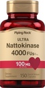 Piping Rock Nattokinase Supplement 4000 FU 124; 100 mg 124; 150 Kapsułek 124; Non-GMO, Gluten Free