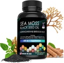 60 Seaweed Kapsule Supplement, Organic Seaweed, Seaweed Kapsule, obohatené o minerály a Burdock Root, Pure Natural Seaweed, Boosts Immune System, Gut, and Energy
