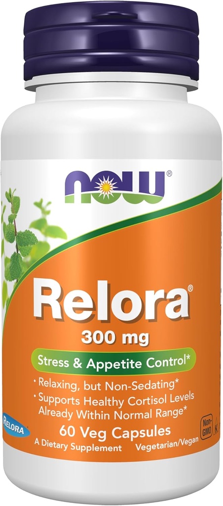 NOW Foods Supplements, Relora 300 mg (een mengsel van plantaardige extracten van Magnolia officinalis en Phellodendron amurense), 60 Veg Capsules