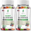 2 Packs Hemp Gummies Edibles for Sleep Pain Calm Hemp Oil Infused Gummy