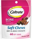 Caltrate Soft Chews 600 Plus D3 Calcium bitamina D gehigarria, Txokolate Truffle - 60 Count