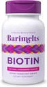 BariMelts Biotin 5000mcg, 90个速溶药片(3-Month Supplement), 妇女无糖植物维生素, 天然草莓火焰