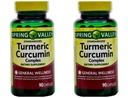 Spring Valley Standerdized Complex Turmeric Curcumin Dietary Supplement Capsules, 500 mg, 90 count, 2 pk