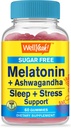 WellYeah Melatonin (2mg) with Ashwagandha (850mg) Sugar Free Gummies - Sleep & Stress Aid Supplement - with Chamomile, Lemon Balm, Lavender, and Valerian - Natural Sourced Flavor - 60 Count