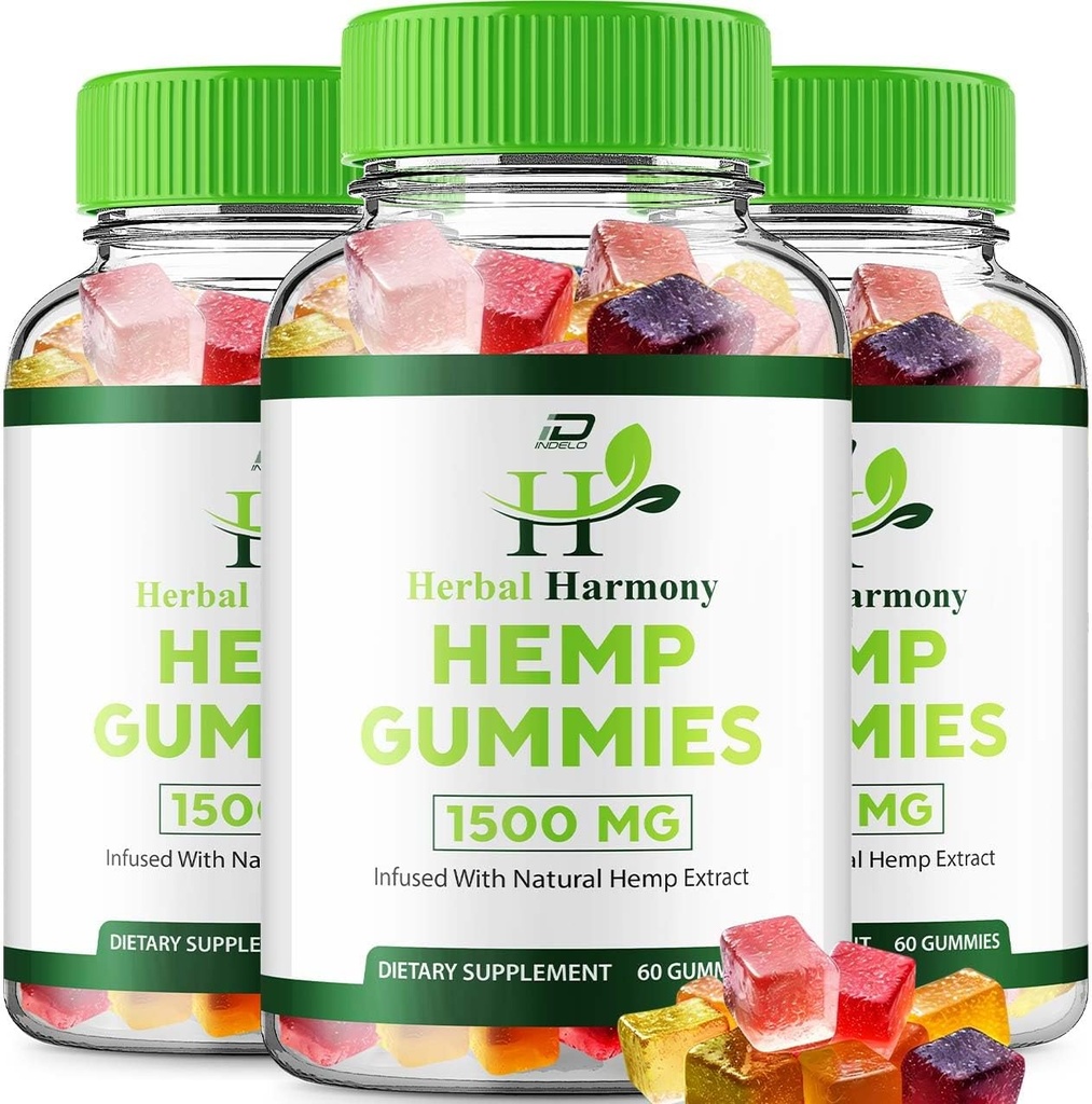 Herbal Harmony Gummies for Miehet ja naiset - Herbal Harmony Gummy, Herbal Harmony infused with Hemp Extract, Herbal Harmony Natural Hamp Supplement Arvostelut (3 Pack - 180 Gummies)