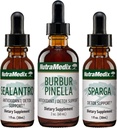 NutraMedix Detox Support Bundle - Sealantro (Chlorella, Cilantro Leaf & Pacific Cold- Water Red Seaweed), Sparga (Astragalus) & Burbur Pinella Extracts for Cleaning & Detox Set - 3- Piece Set
