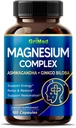 Magnesio Konplexua 8,600mg - x8 Power Ashwagandha + Ginkgo Biloba - Erlaxatu eta berrezartzea, atseden hartzea - USA Made & Tested (150 kondea 1)
