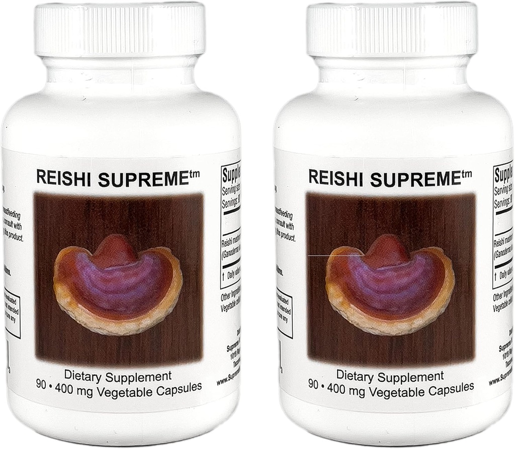 Supreme Nutrition Reishi Supreme, 90 ren Reishi Mushroom Vegetariske kapsler ® 2 Pack