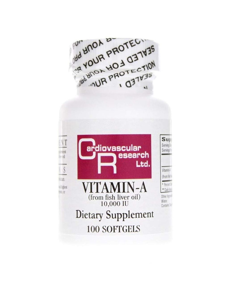Cardiovascular Research Vitamin-a 10000 Iu, White, 100 Count