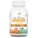 Organic Aura Ginger Capsules - 120 Veg Capsules. 2 Month Supply. Naturally Boosts Digestion, Relief Stomach Upset and Improves Immunity. No GMO and Gluten Free.