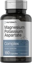 Horbäach Magnesium Kalium Aspartate Complex | 180 Kapseln | Non-GMO und glutenfreie Formel