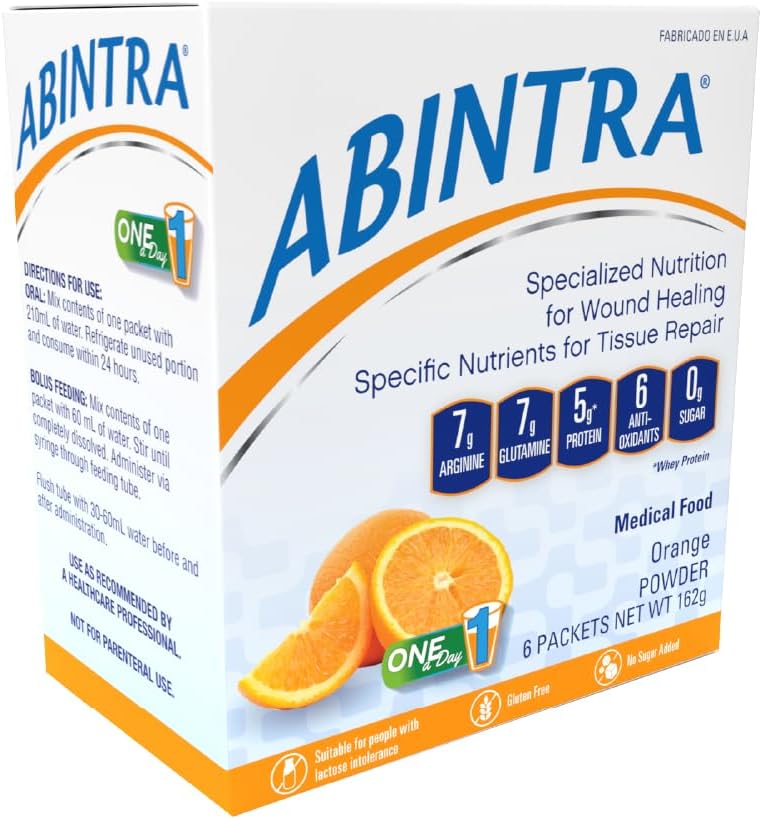 ABINTRA Specialised Nutrition for Wound Healing Sisältää L-arginiini, Orange Flavor, 6 Packets, 27g Jokainen