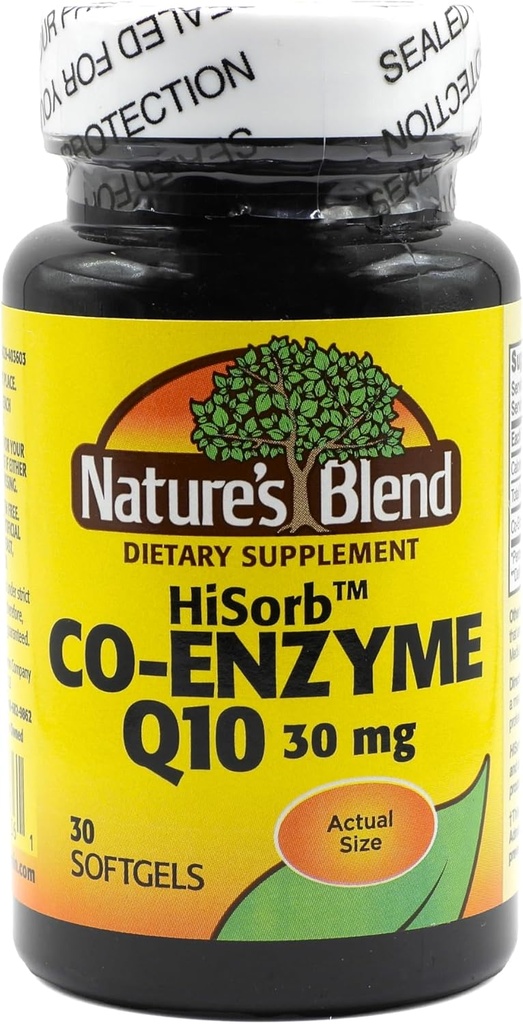 Nature 's HiSorb CoQ10 30mg, 30 Softgels - Dukungan Kesehatan Jantung, Kristal Bebas, Max Bioavability, Secara klinis Proven, Gluten- Bebas, Tidak Ada Warna Buatan atau Flavors, Dieter Suplemen
