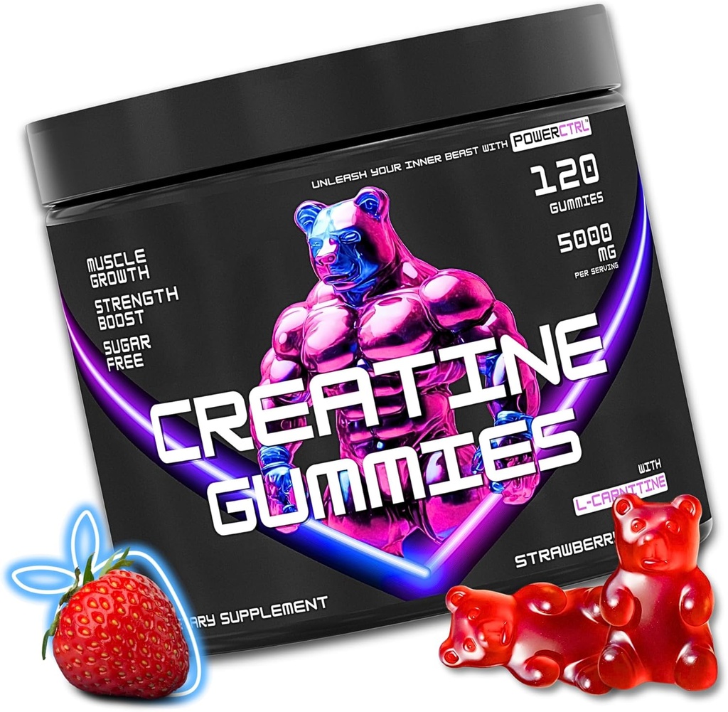 Creatine Gummies με L-καρνιτίνη για άνδρες και γυναίκες - 5g Creatine Monohydrate per Serving 