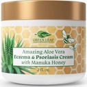 Manuka Hock Eczema Cresema Moisturing Lo lotion Tractament per a l'ajuda de Psoriasis - Itchy, Dry Rash Ointment - Sooing Moisturizer for Baby, nens, adults - Cos alt de força i Cara 2oz