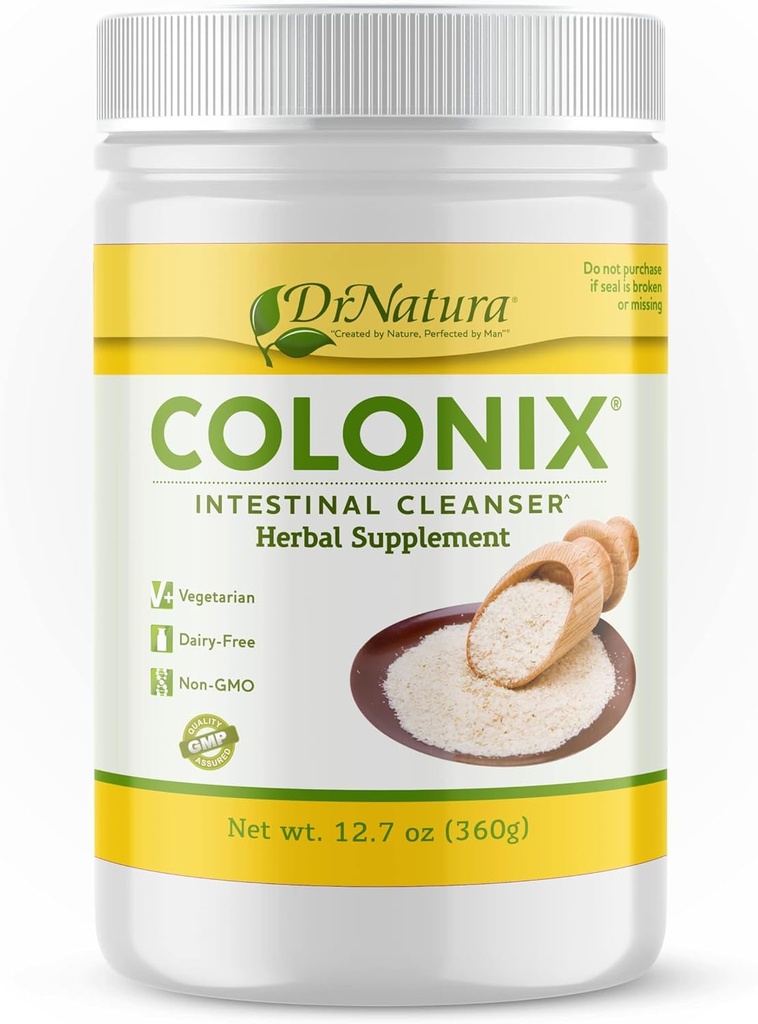 DrNatura Colix Intestinal ניקויser, All-Natural Daily סיבים, קולד Detox וניקוי, תומך במושבה בריאה, Intestines, Gut, 30 יום המשרת, 12.7 Oz.