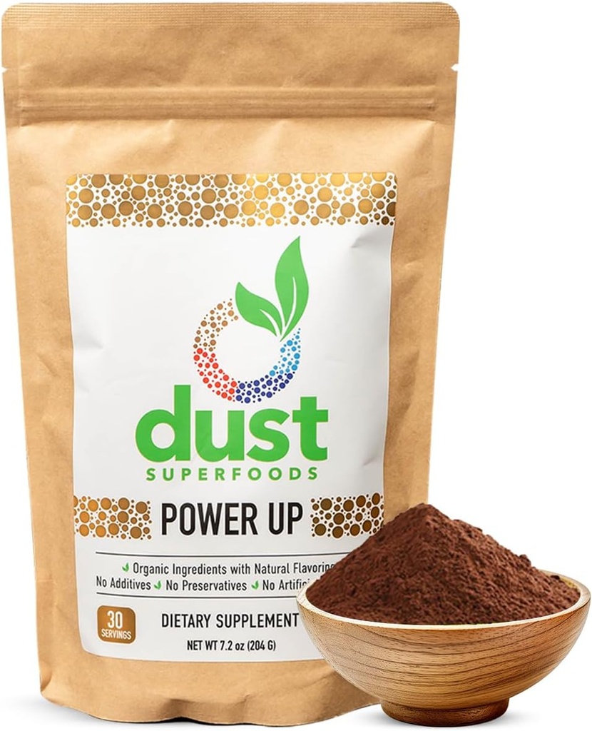 Power UP Energizing Superfood Powder with B Vitaminen, Biologische Rode bieten, Cacao, Acai, Matcha, Maca Root en Guarana