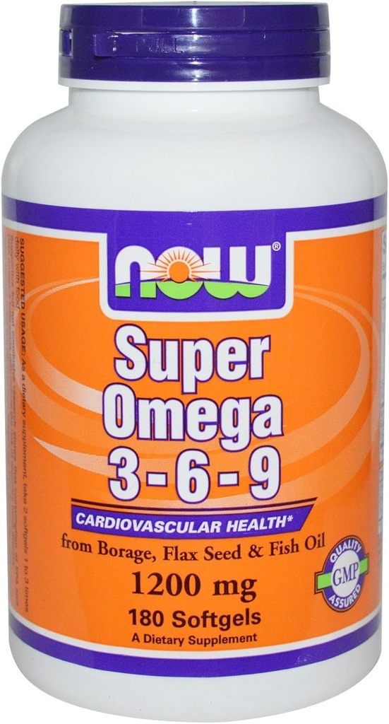 Super Omega 3-6-9 1200mg 180 Softgels (Pack of 2)