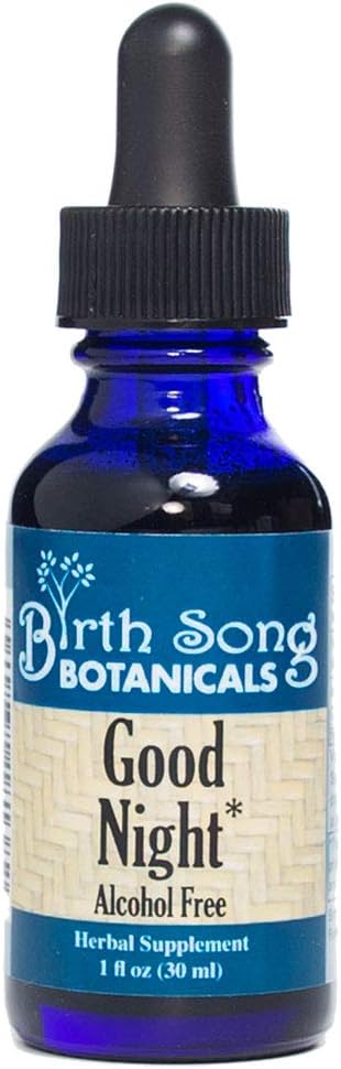 Födelse Song Botanicals Good Night Herbal Sleep Tincture med Valerian och Passionflower, Natural Sleep, Stress och Relaxation Support Supplement Adults, 1oz Bottle
