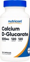 Nutricost Calciu D-Glucarate 500mg, 120 capsule - Gluten gratuit, non-GMO, Vegetarian Friendly