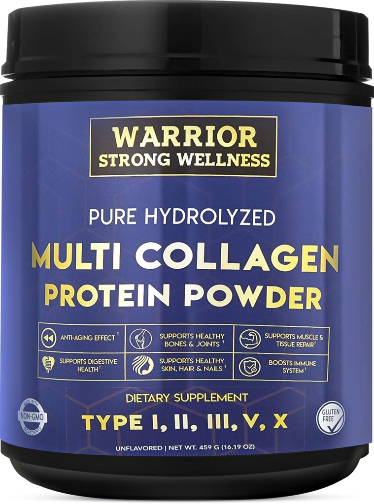 Pure Hidrolyzed Multi Collagen Protein Toz, Kollec Toz, Boost Energy, Aging Skin Elastikity üçün, Saç və Nails Growth Support, Birləşmiş Sağlamlıq (Unflavored)